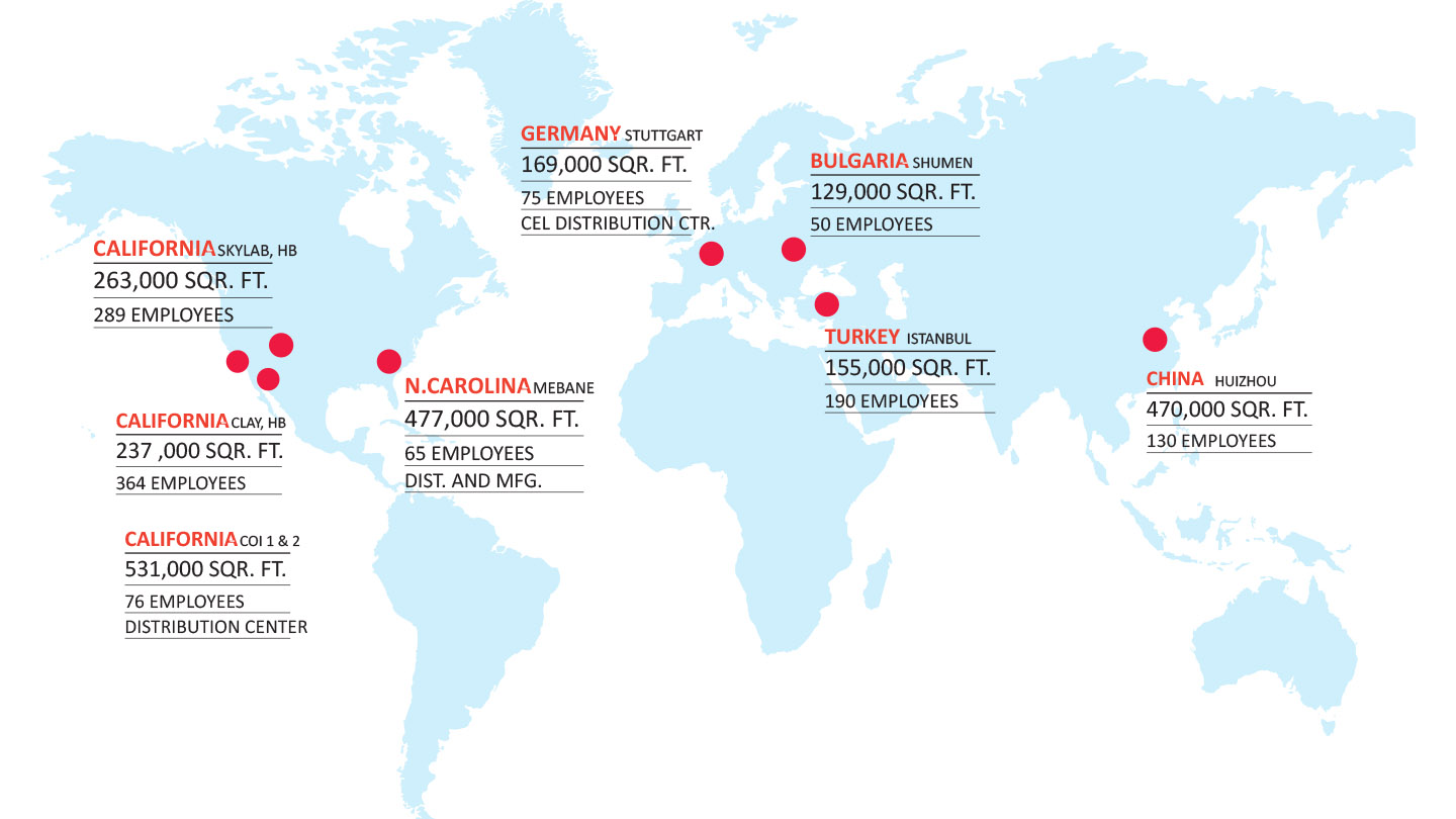 Map of Cambro Locations